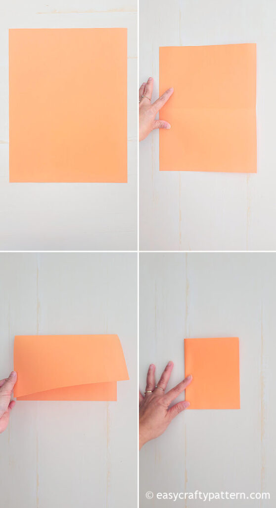 Folding orange paper