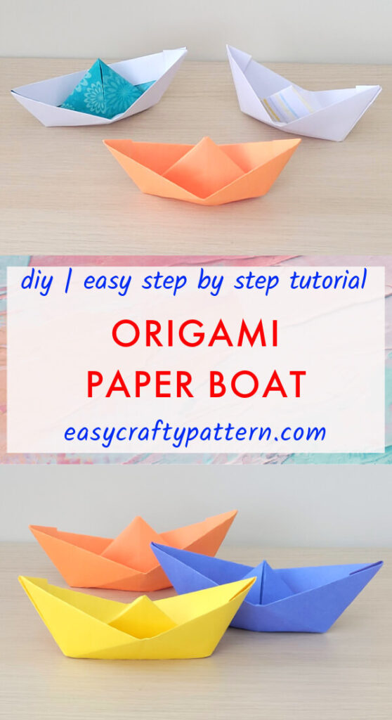 Origami paper into paper boat