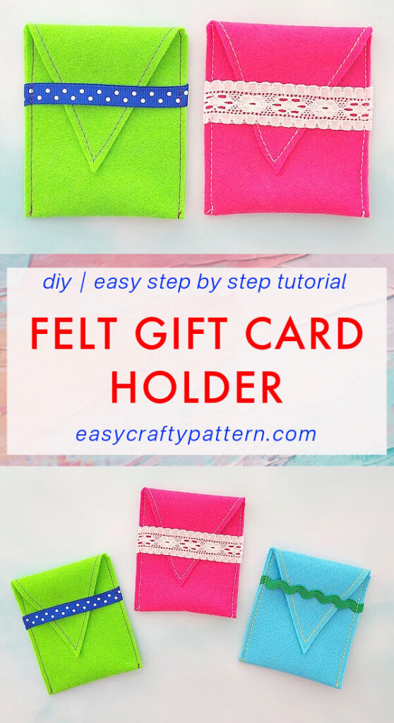 Small Gift Card Holder From Felt And Ribbon.
