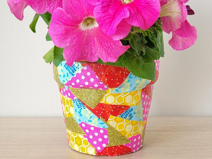 How to Cover Clay Pots with Fabric & Mod Podge 