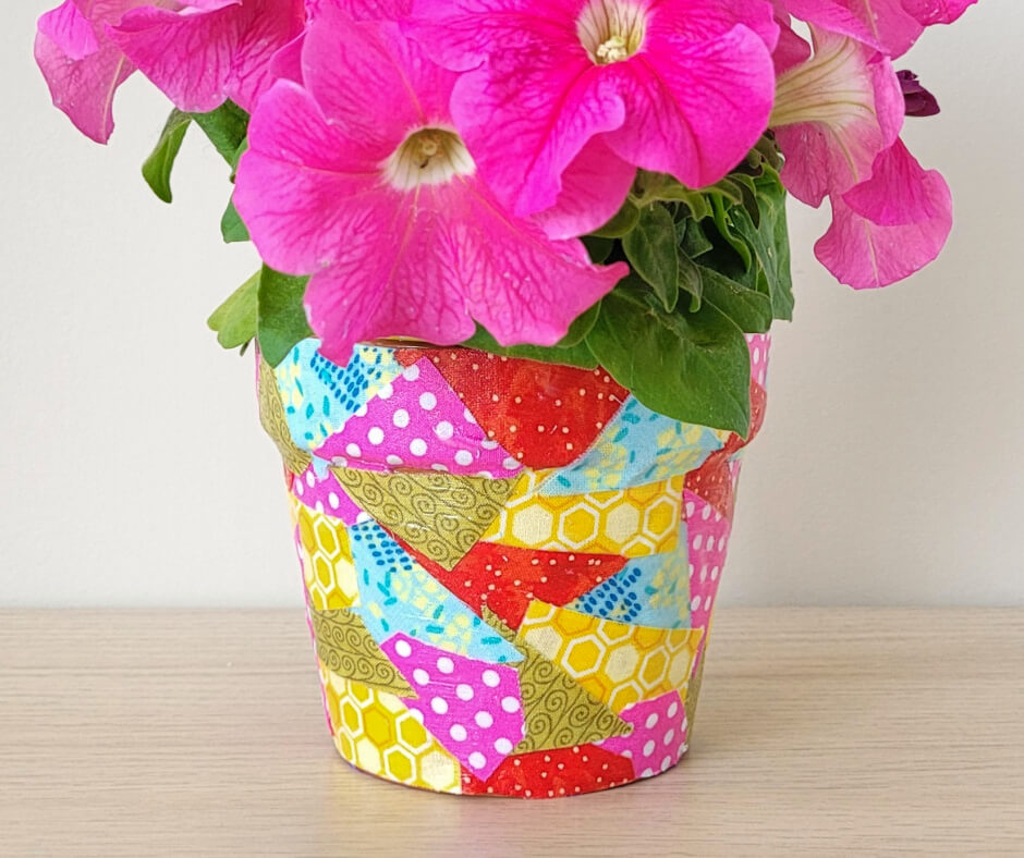 Fabric-Covered Flower Pot Tutorial