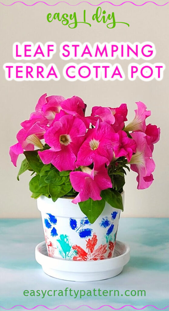 Leaf Stamping Terra Cotta Flower Pot.