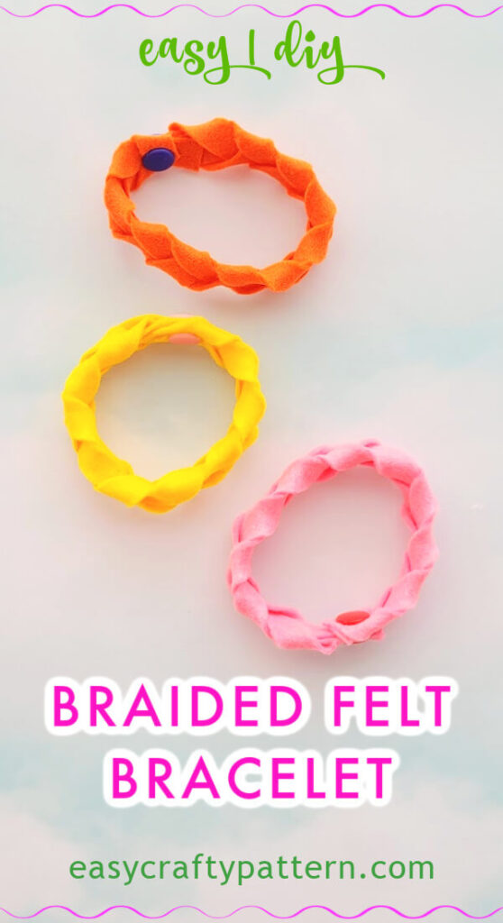 Braided Bracelet From Felt Material.