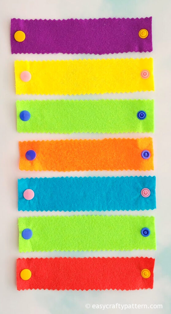 Colourful felt with buttons.