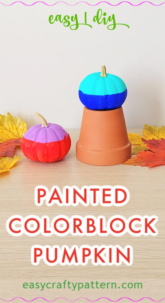 Painting color block pumpkin.