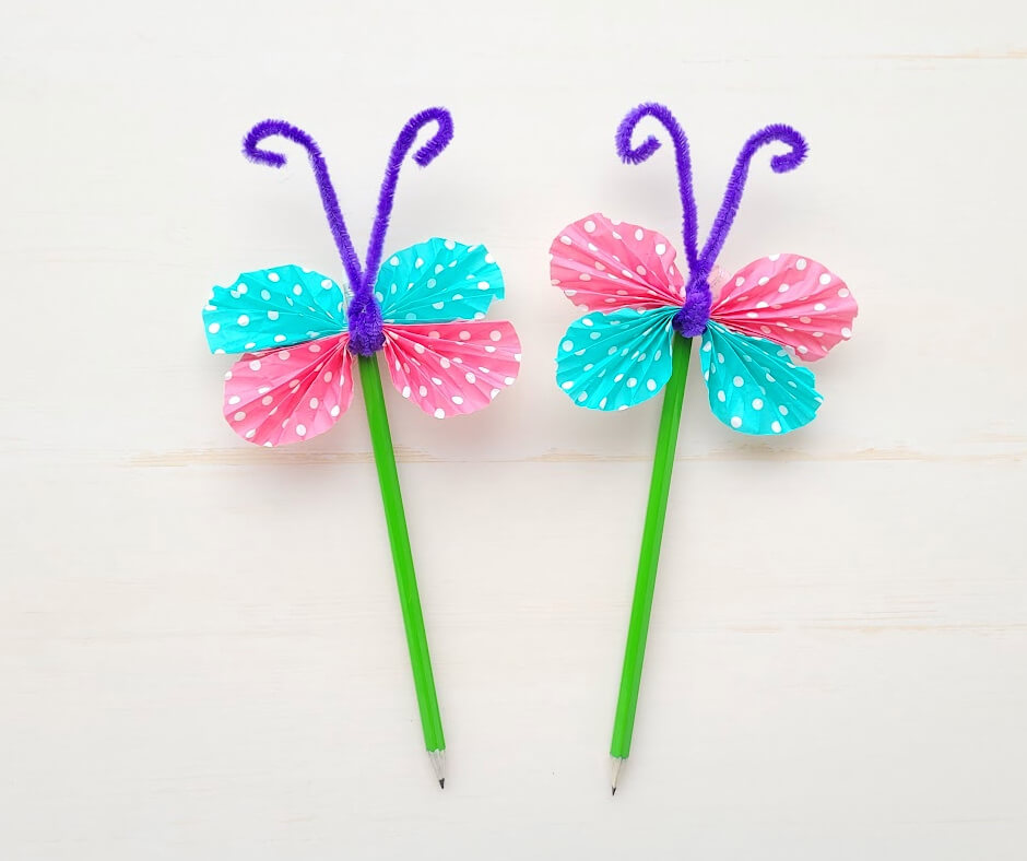 Cupcake Liner Butterfly Pencil Topper