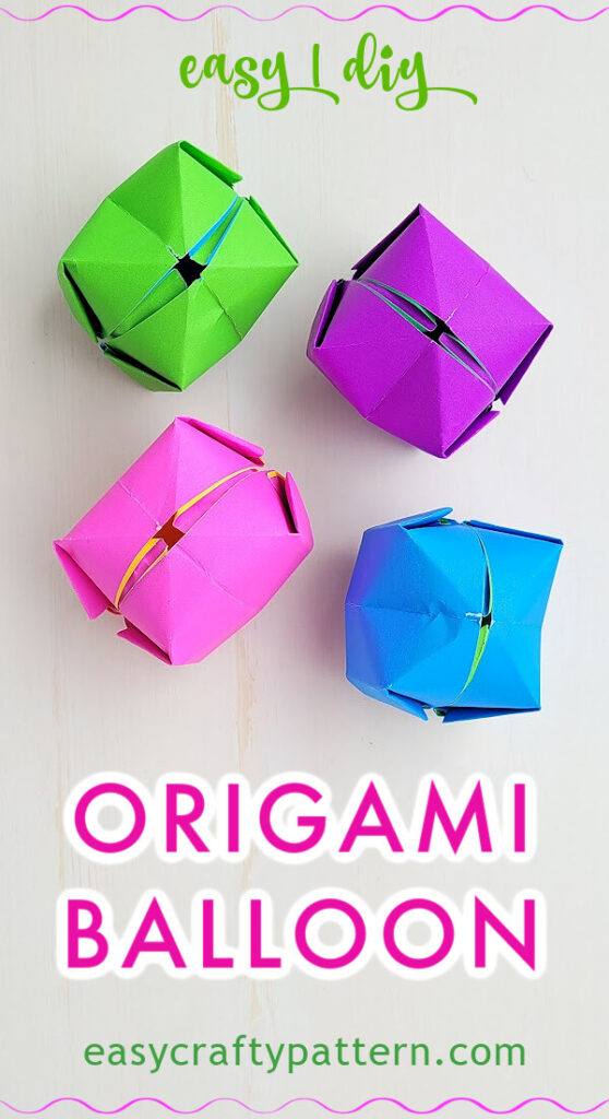 Colorful origami paper balloon.