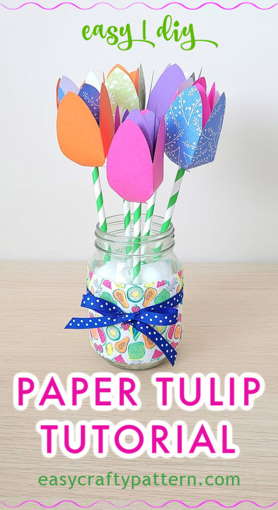 Making paper tulip.