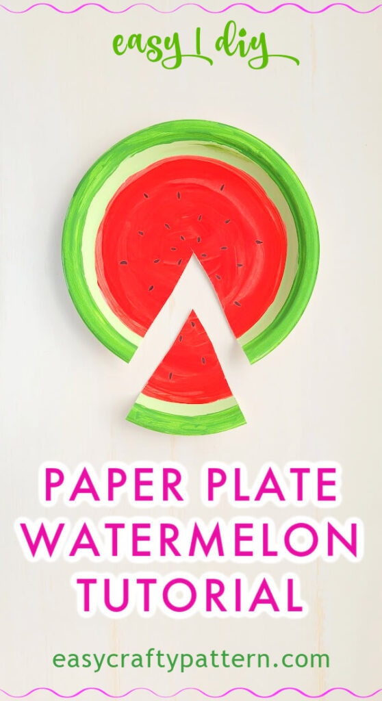 Paper plate watermelon with acrylic paint.