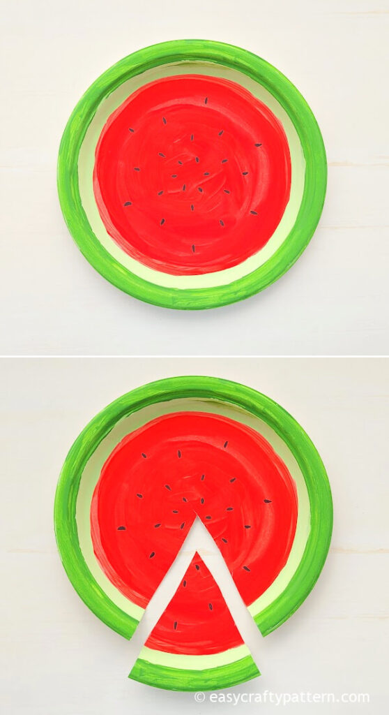 Watermelon from paper plate.