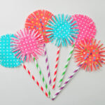 Colorful cupcake liner for paper fireworks.